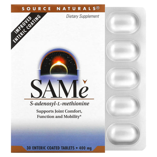 Source Naturals, SAMe , 400 mg, 30 Enteric Coated Tablets - Image 1