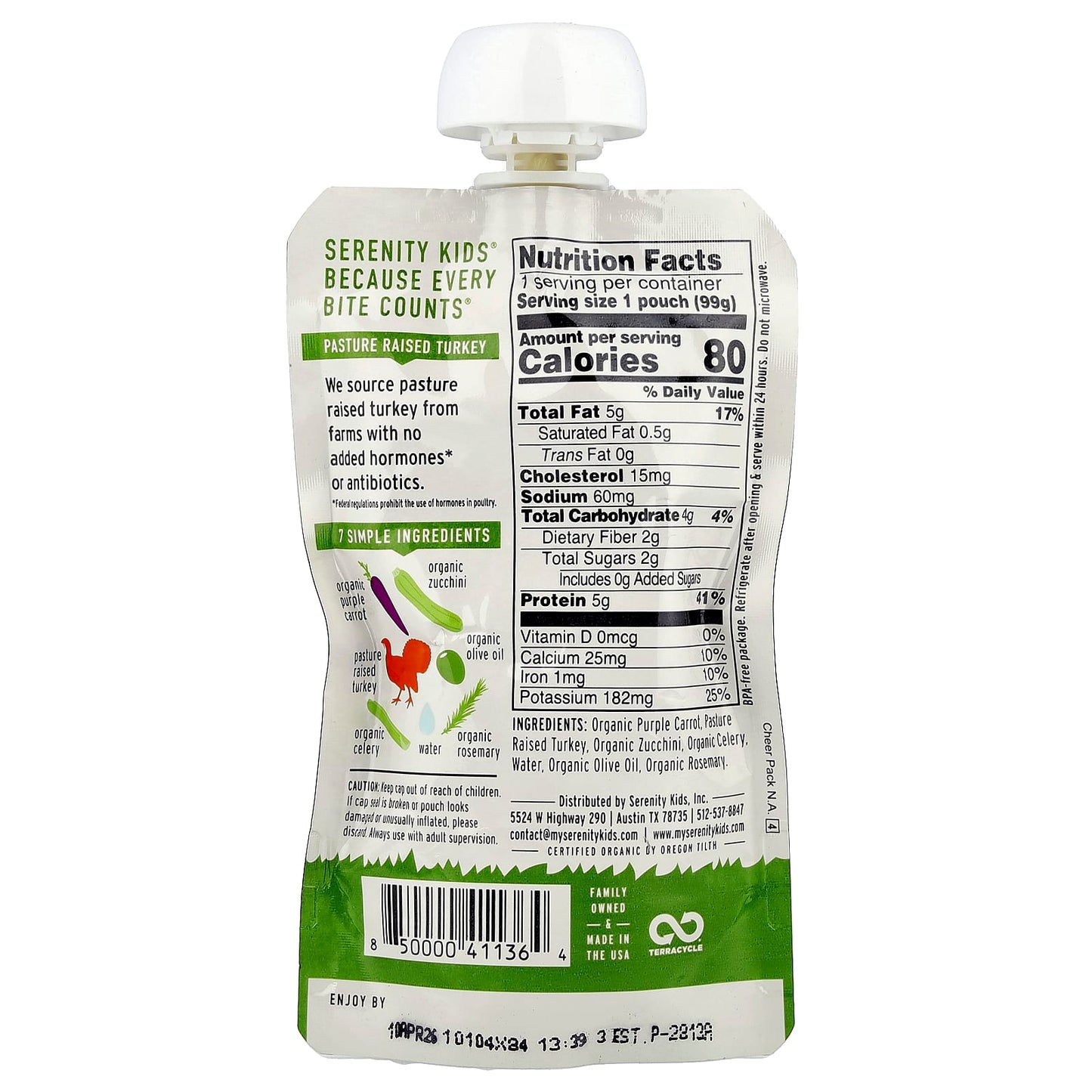 Serenity Kids, Turkey + Rosemary, 6+ Months, 3.5 oz (99 g) - Image 2