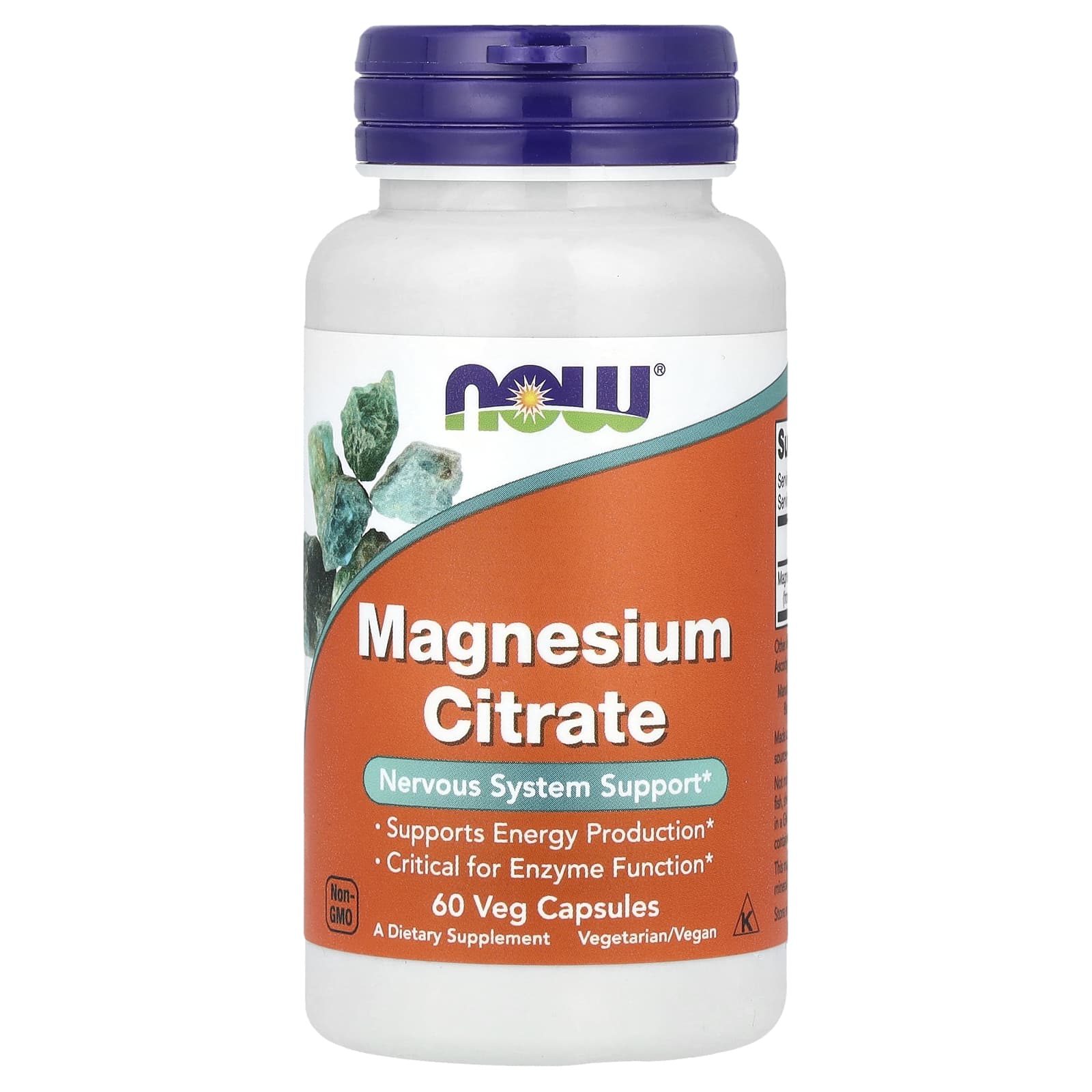 NOW Foods, Magnesium Citrate, 60 Veg Capsules (133 mg per Capsule) - Image 1