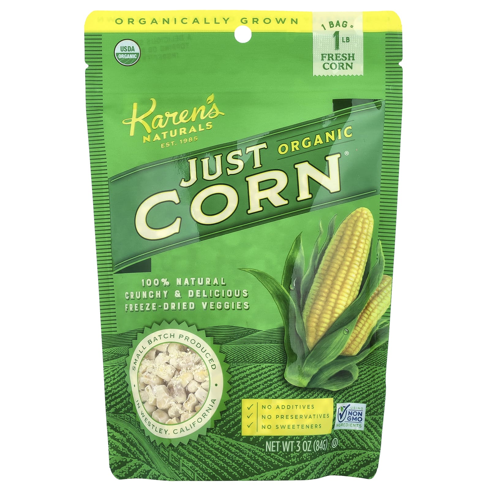 Karen's Naturals, Organic Just Corn®, 3 oz (84 g) - Image 1