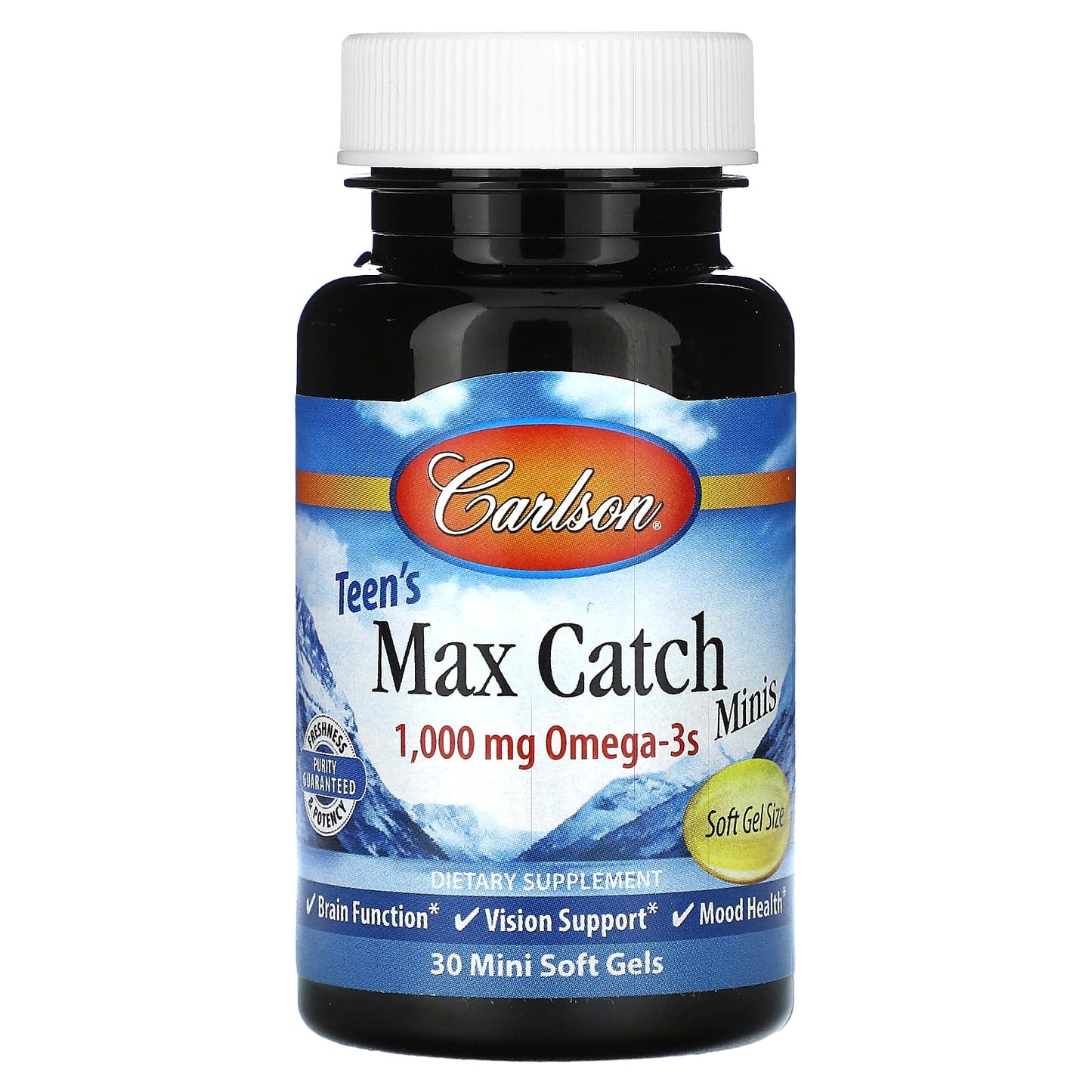 Carlson Teen's Omega-3 Max Catch Soft Gels for Brain Function & Vision - Image 1