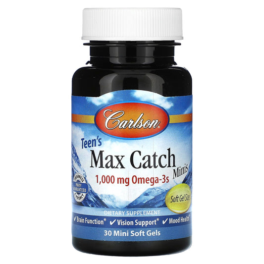 Carlson Teen's Omega-3 Max Catch Soft Gels for Brain Function & Vision - Image 1