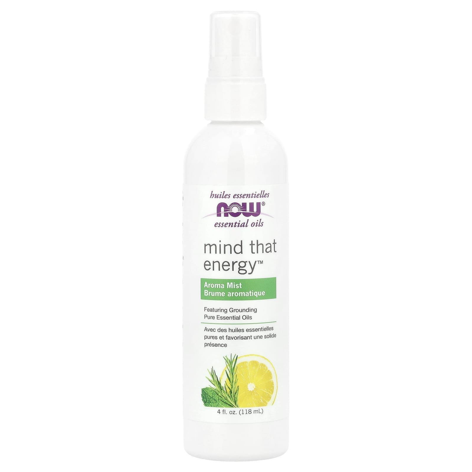 NOW Foods, Essential Oils, Mind That Energy™ Aroma Mist, 4 fl oz (118 ml) - Image 1