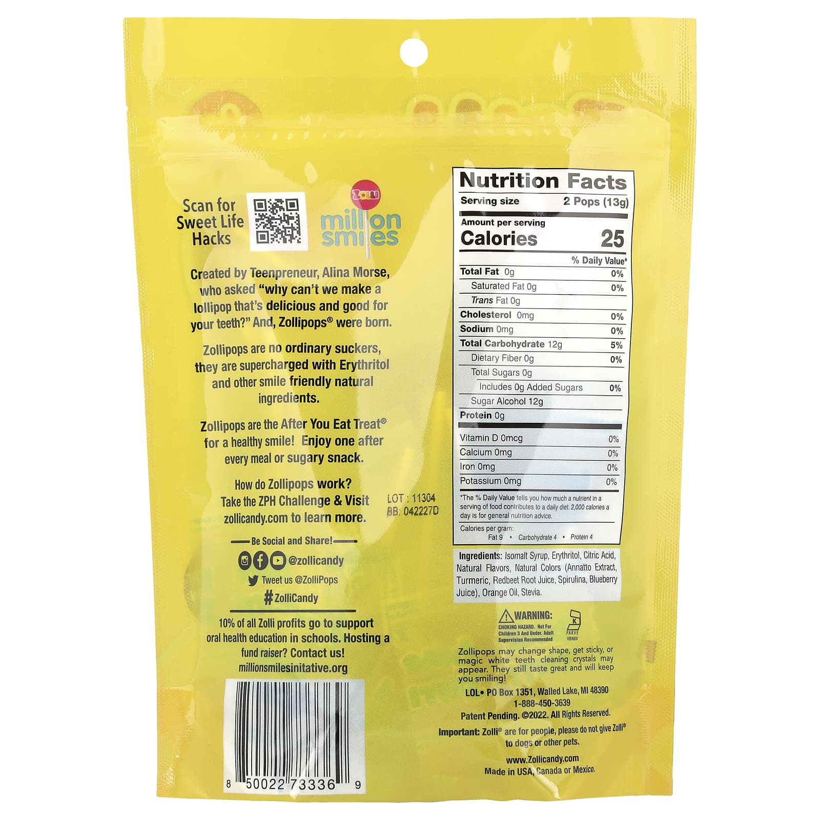 Zollipops, Keto Pops®, Fruit, Approx. 23-25 Pops, 5.2 oz (147 g) - Image 2