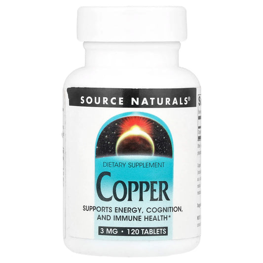 Source Naturals, Copper, 3 mg, 120 Tablets - Image 1