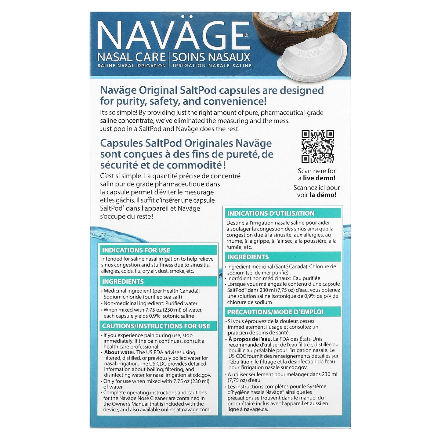 Navage, Nasal Care, Saline Nasal Irrigation, Saltpod Original, 30 Saline Concentrate Capsules - Image 2