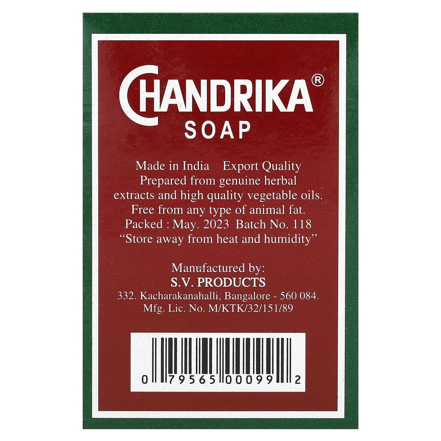 Ayurvedic Chandrika Soap, Natural Bar Soap for Skin, 2.64 oz (75 g) - Image 2
