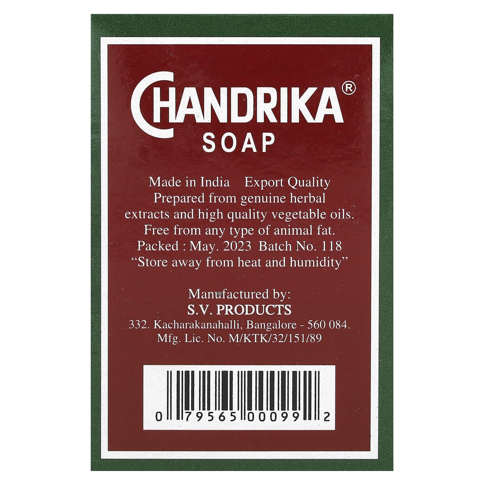 Ayurvedic Chandrika Soap, Natural Bar Soap for Skin, 2.64 oz (75 g) - Image 2