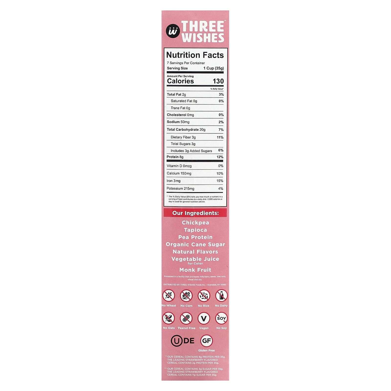 Three Wishes, Grain Free Cereal, Strawberry, 8.6 oz (245 g) - Image 2