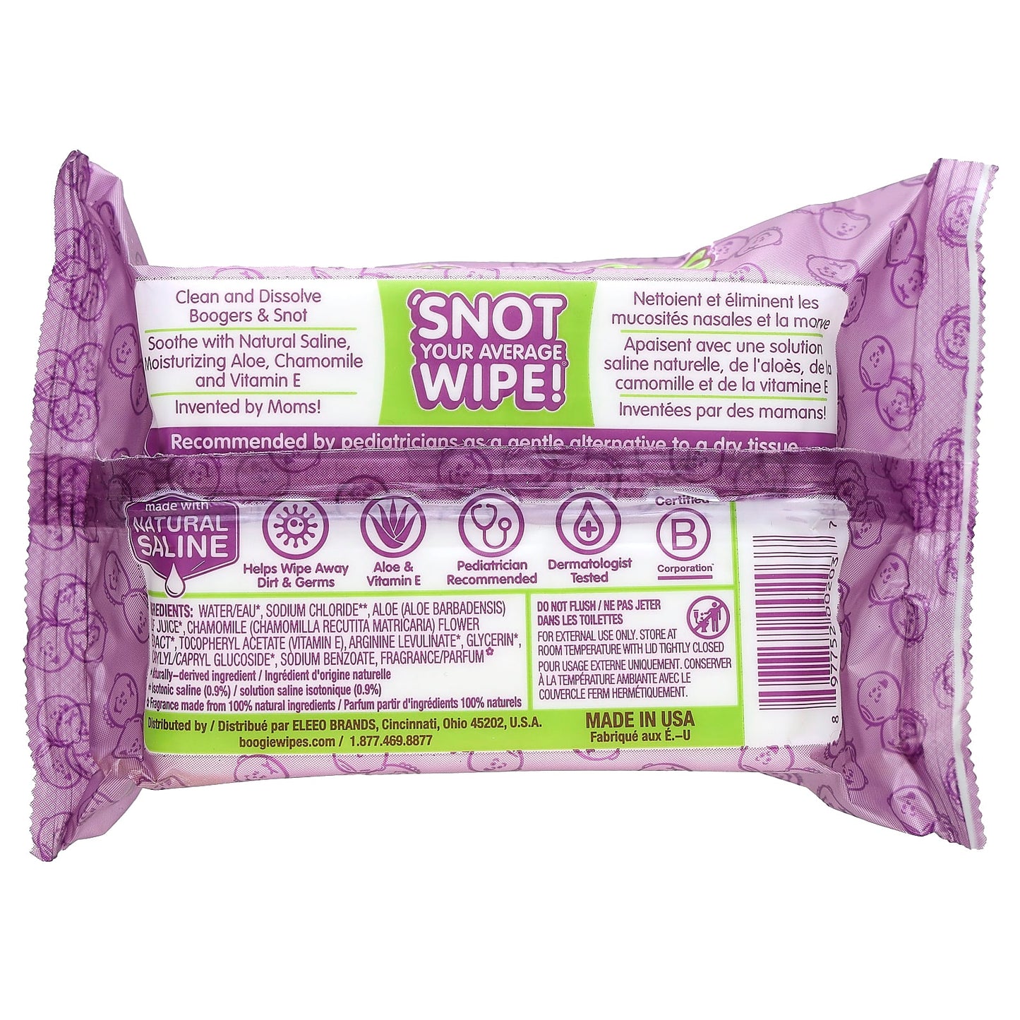Grape Boogie Wipes - Gentle Saline Nose Wipes for Kids, 30 Count - Image 2