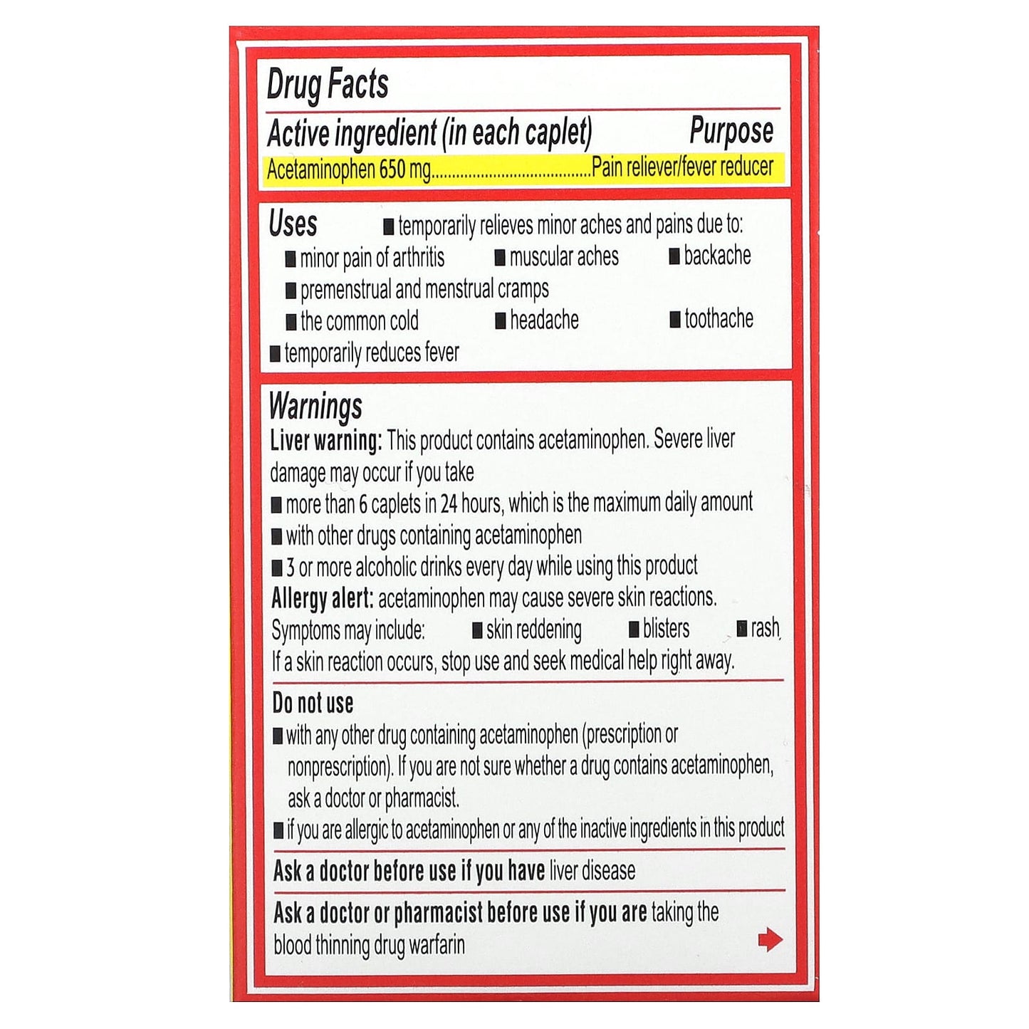 Tylenol, 8 HR Arthritis Pain, Pain Reliever Fever Reducer,  650 mg , 24 Caplets - Image 2