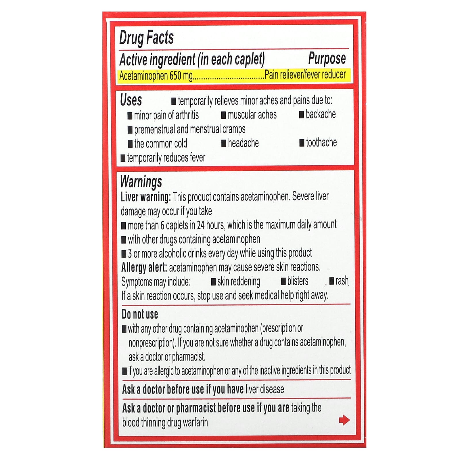 Tylenol, 8 HR Arthritis Pain, Pain Reliever Fever Reducer,  650 mg , 24 Caplets - Image 2