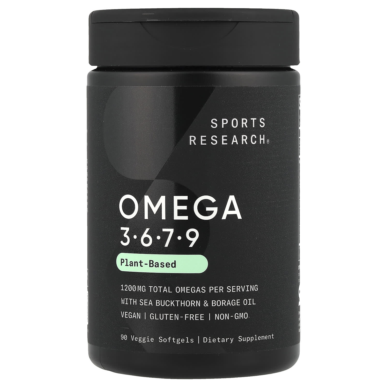 Sports Research, Omega 3-6-7-9, Plant Based , 90 Veggie Softgels - Image 1