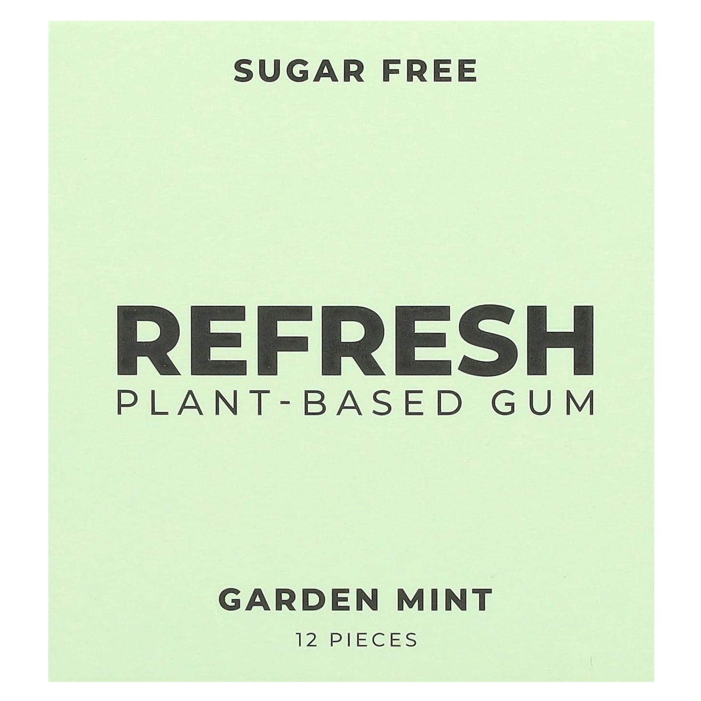 Refresh Gum, Plant-Based Gum, Garden Mint, 12 Pieces - Image 1
