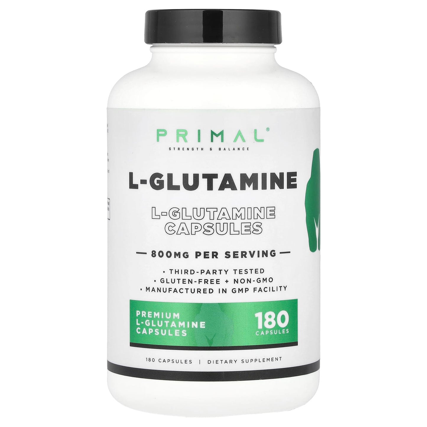 PrePrimal, L-Glutamine, 800 mg, 180 Capsules - Image 1