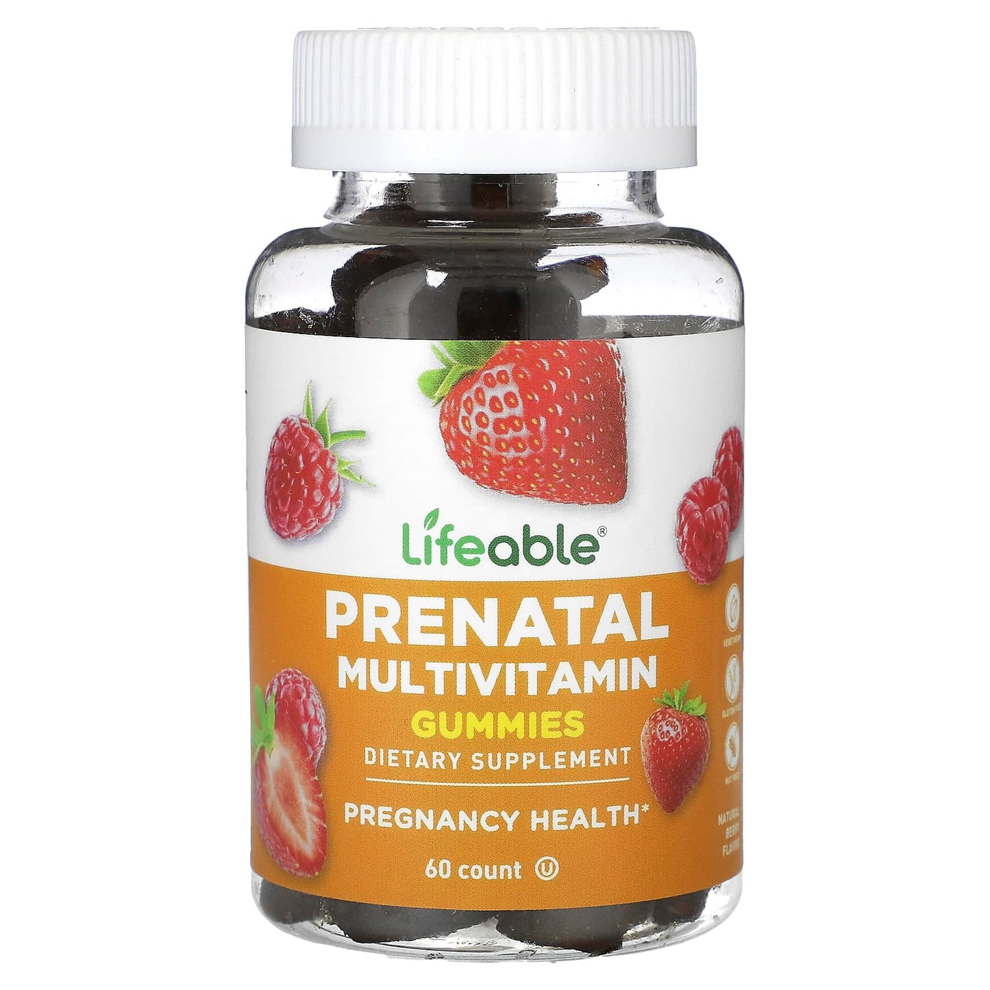 Lifeable, Prenatal Multivitamin Gummies, Natural Berry, 60  Gummies - Image 1