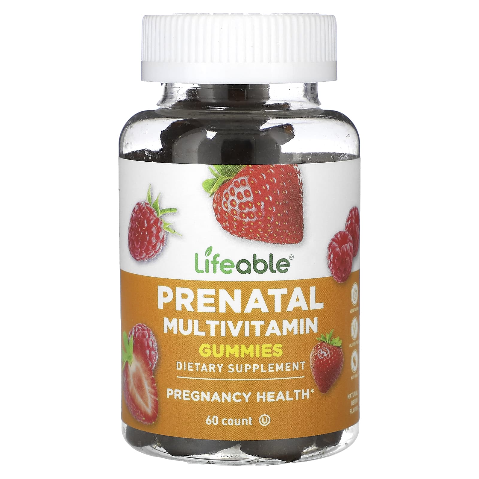 Lifeable, Prenatal Multivitamin Gummies, Natural Berry, 60  Gummies - Image 1