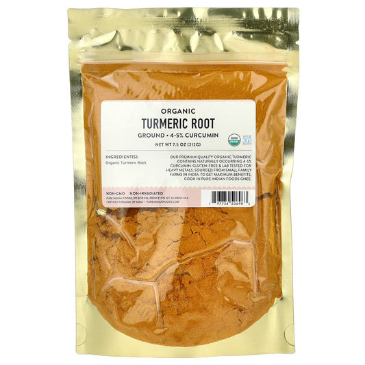 Pure Indian Foods, Organic Turmeric Root, Ground, 7.5 oz (212 g) - Image 1