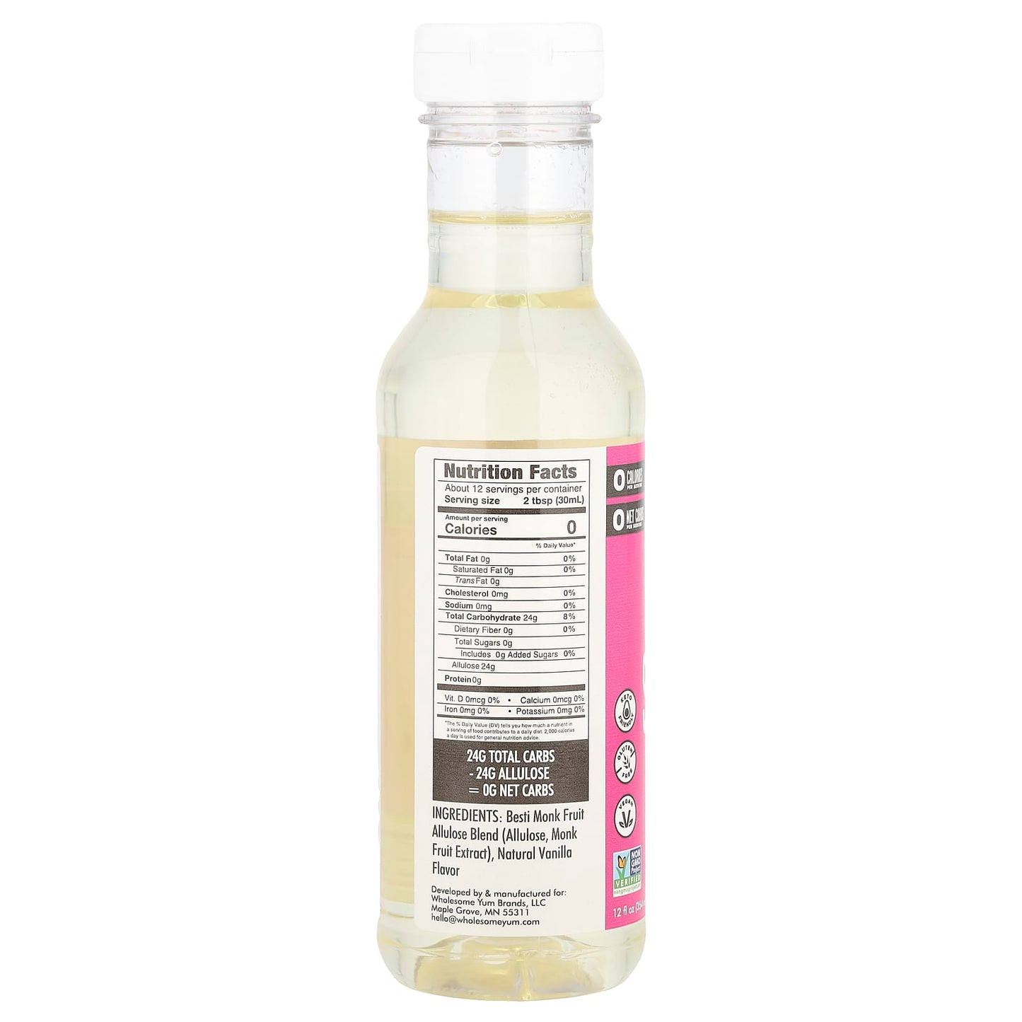 Wholesome Yum, Zero Sugar Coffee Syrup, Vanilla, 12 fl oz (354 ml) - Image 2