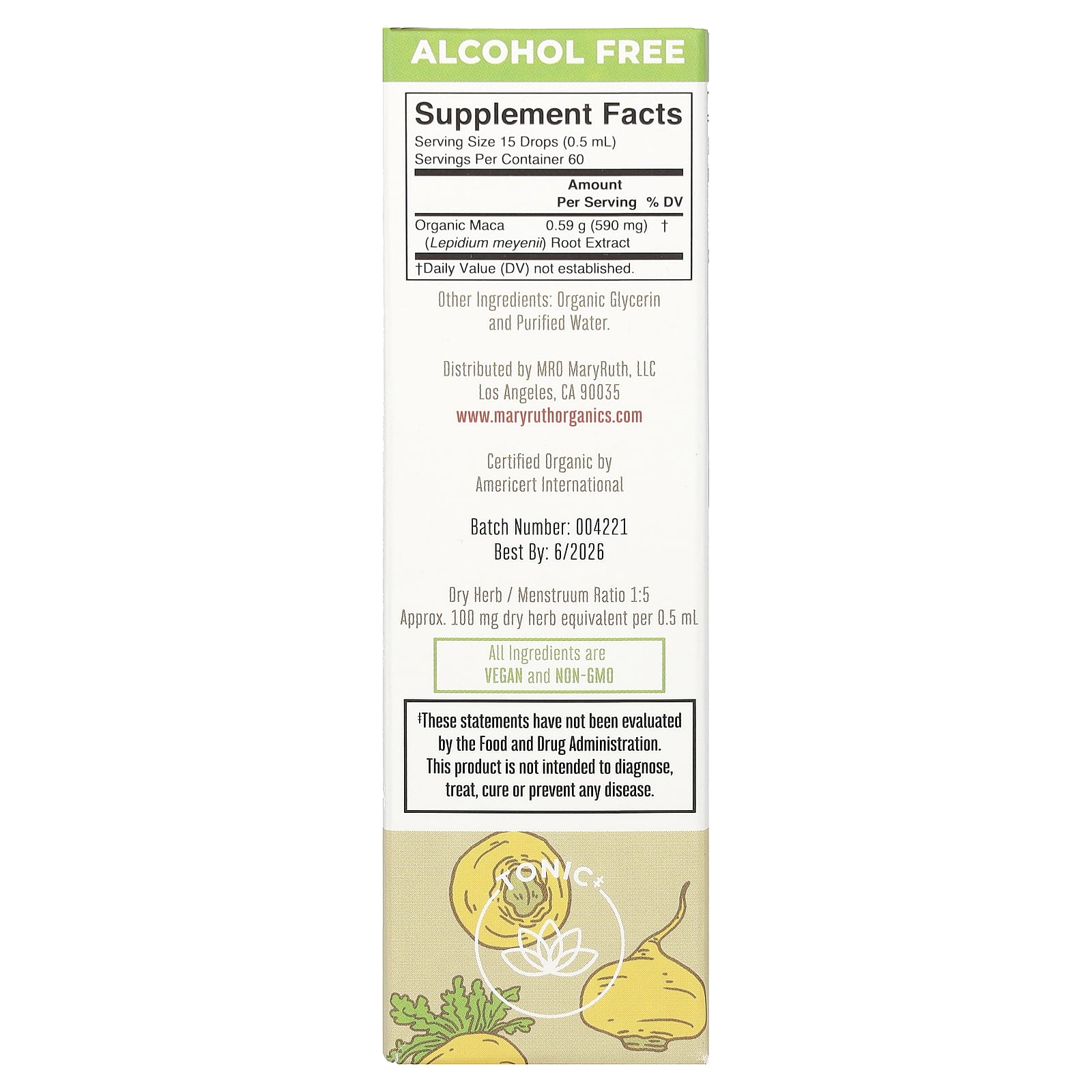 MaryRuth's, Organic Maca Root Liquid Extract, Alcohol Free, 1 fl oz (30 ml) - Image 2