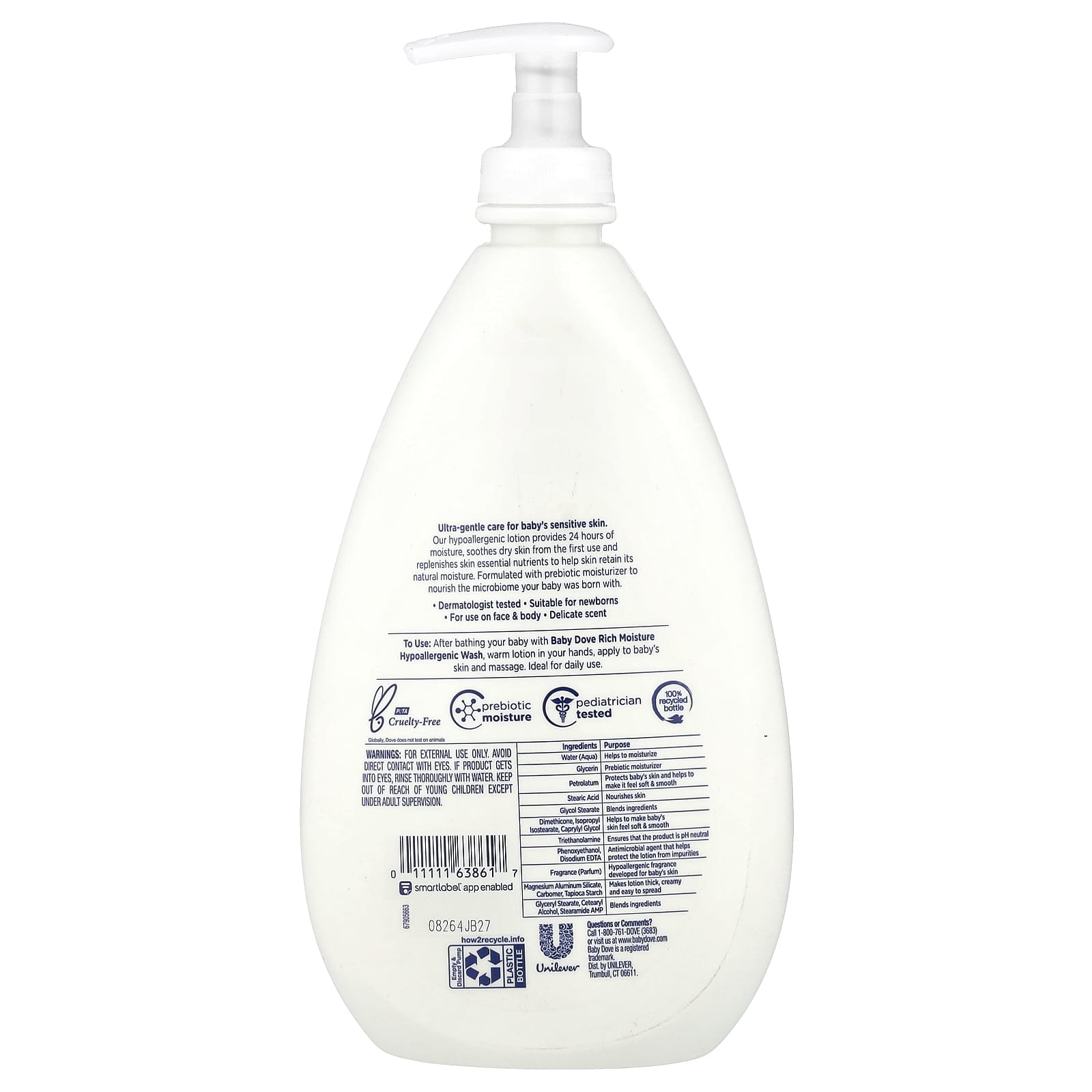 Dove Baby Sensitive Skin Hypoallergenic Lotion, 20 fl oz - Image 2
