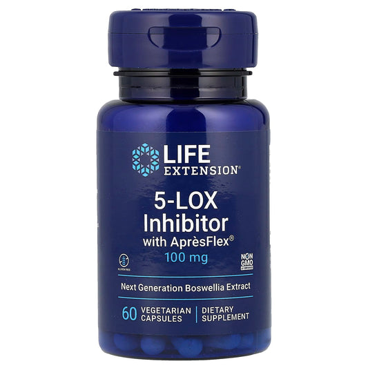 Life Extension, 5-LOX Inhibitor with ApresFlex®, 100 mg, 60 Vegetarian Capsules - Image 1