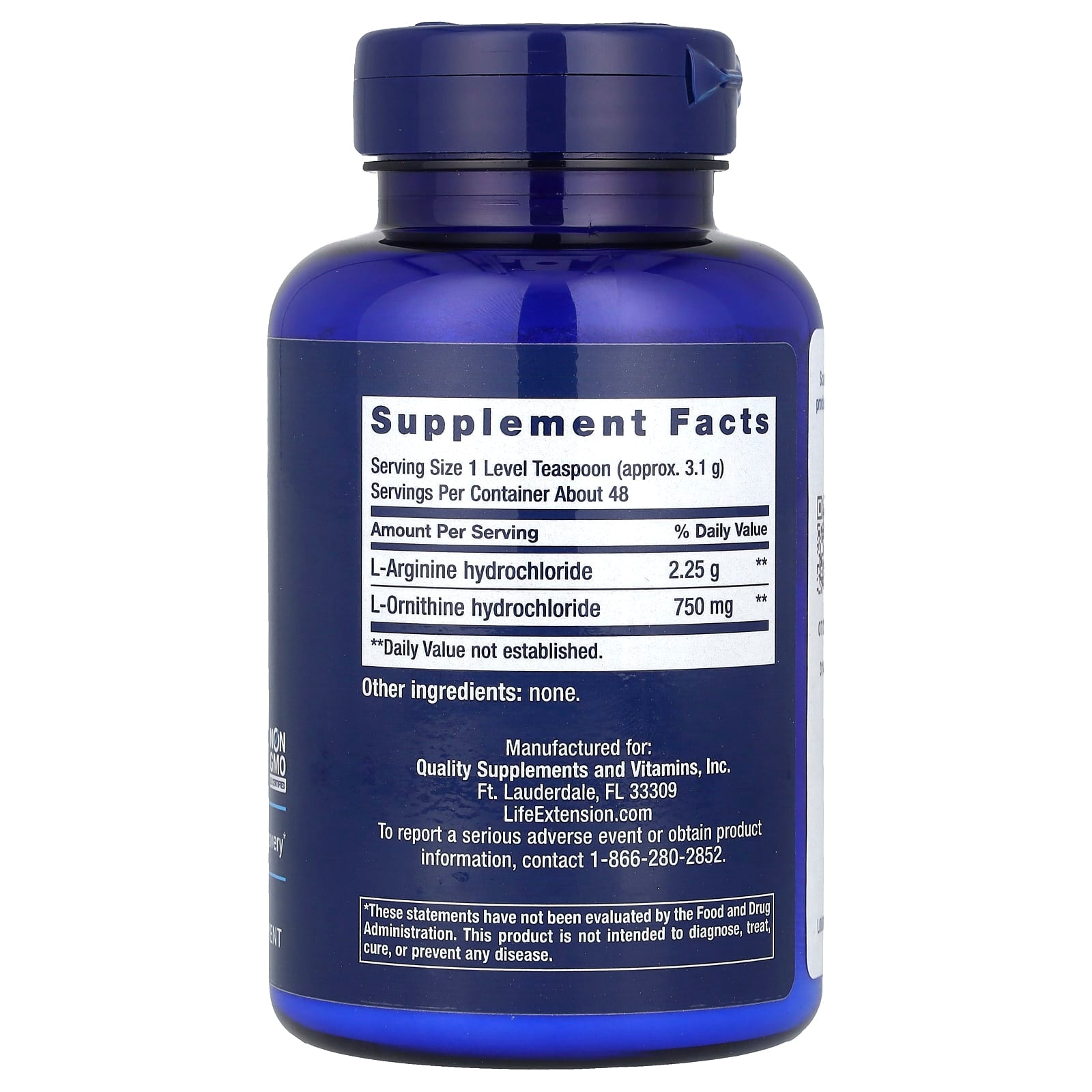 Life Extension, Arginine Ornithine Powder, 5.29 oz (150 g) - Image 2