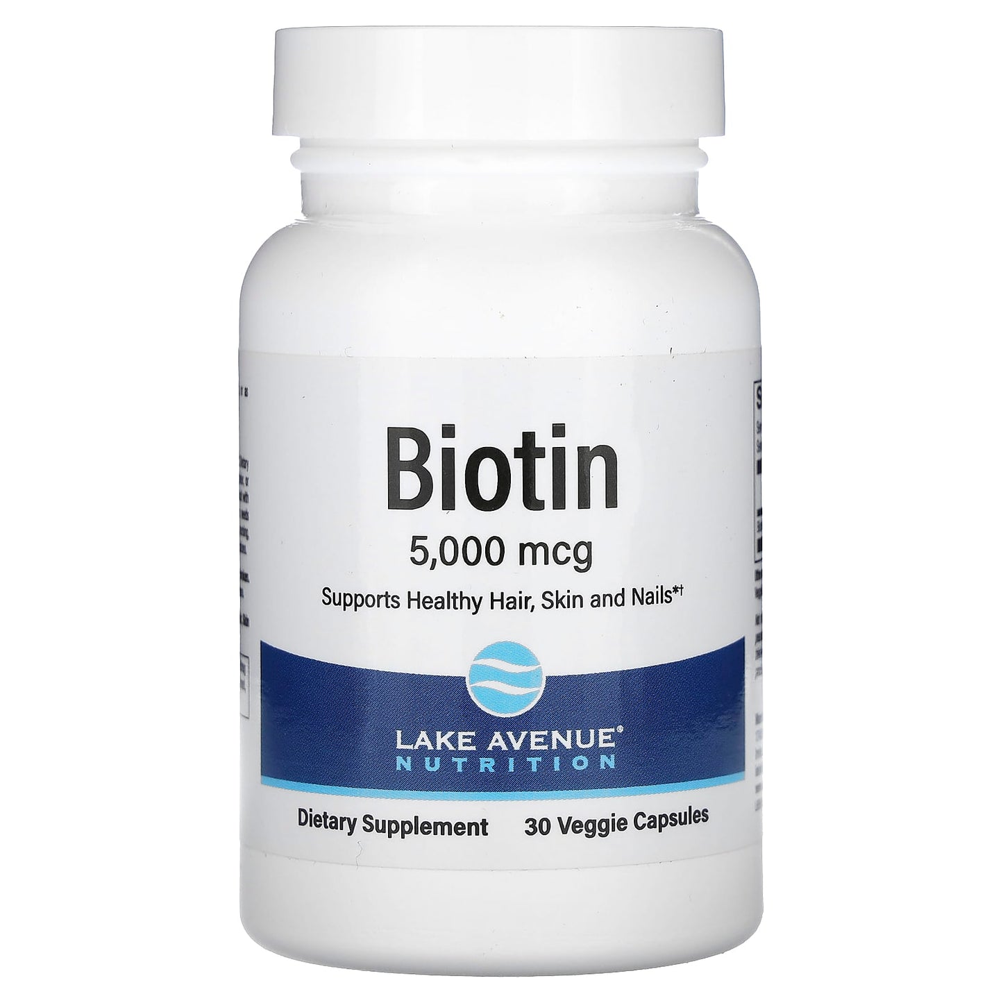 Support Healthy Hair, Skin & Nails with High-Dose Biotin (5,000 mcg, 30 Veggie Capsules) - Image 1