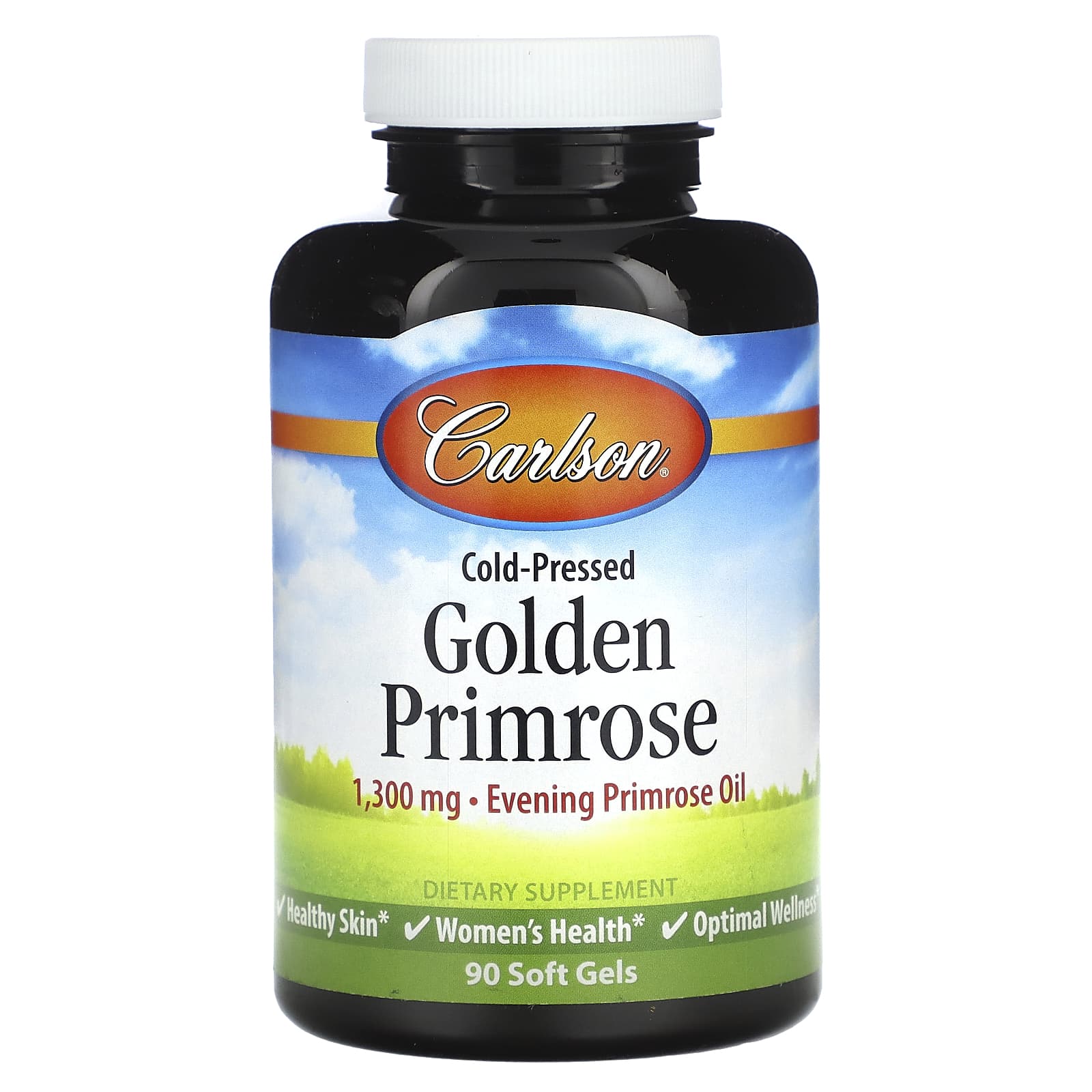 Carlson Cold-Pressed Golden Primrose Oil 1300mg 90 Soft Gels - Image 1