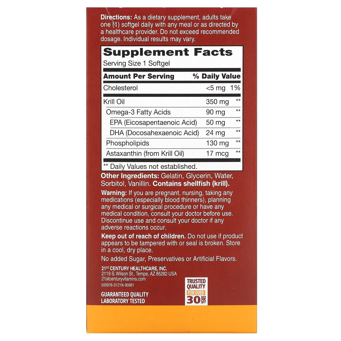 Krill Oil 350mg, 60 Softgels - Heart Health Omega-3 Supplemen - Image 2