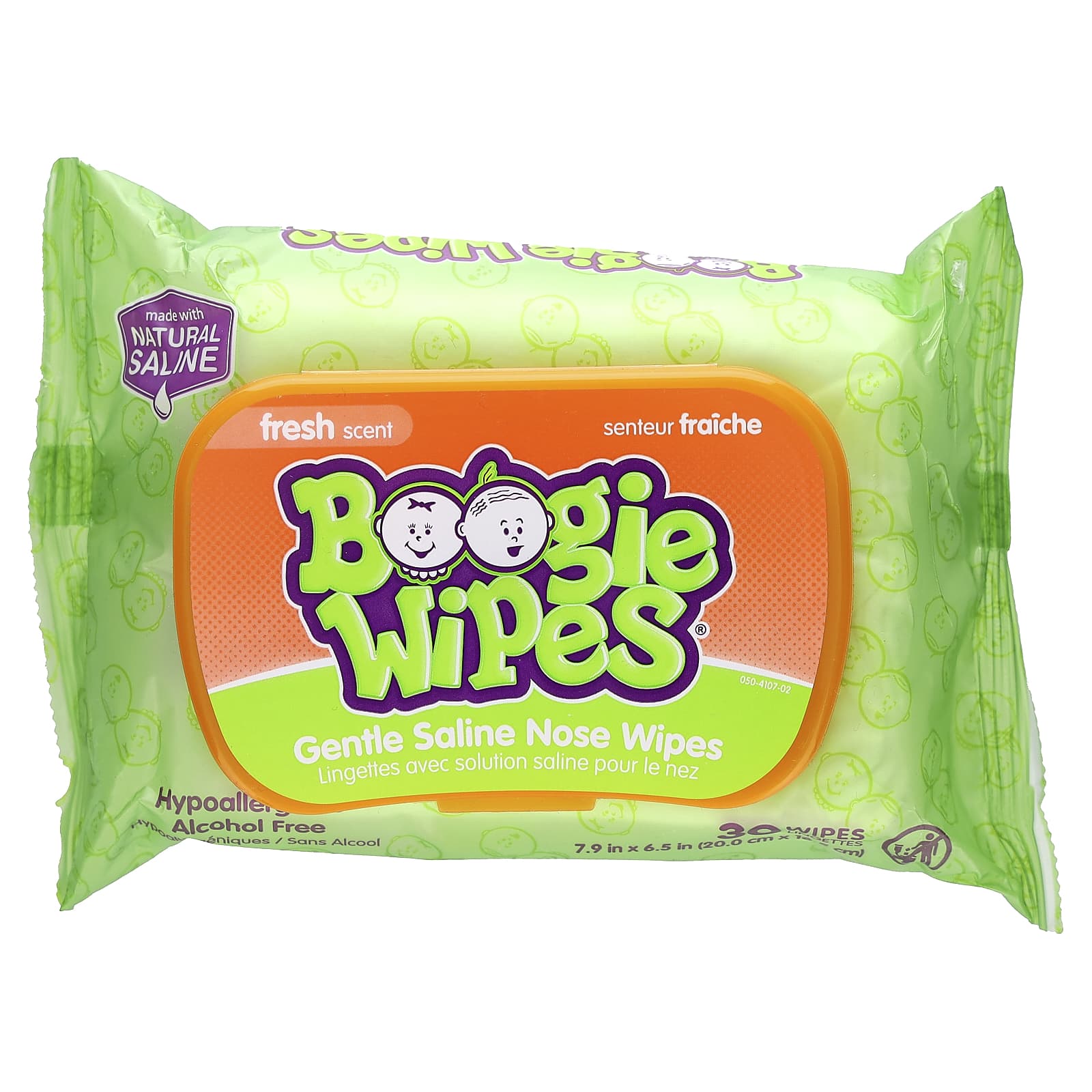 Gentle Saline Nose Wipes for Babies - Boogie Wipes, Fresh Scent - Image 1