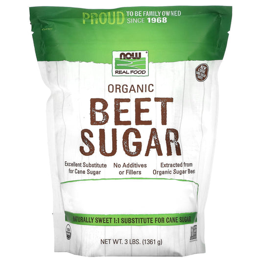NOW Foods, Organic Beet Sugar, 3 lbs (1361 g) - Image 1
