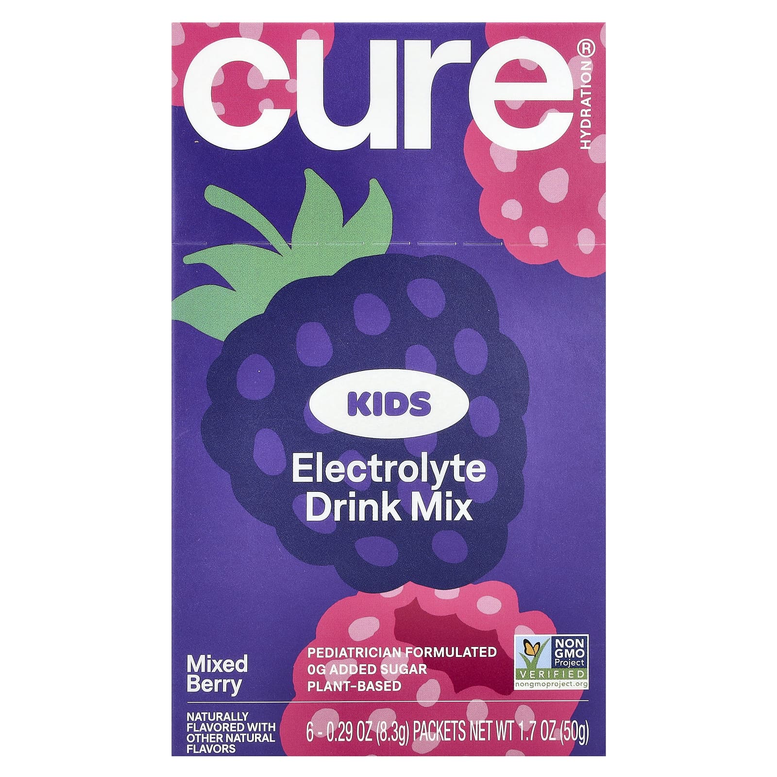 Cure Kids Electrolyte Drink Mix, 6 Packets, No Added Sugar - Image 1