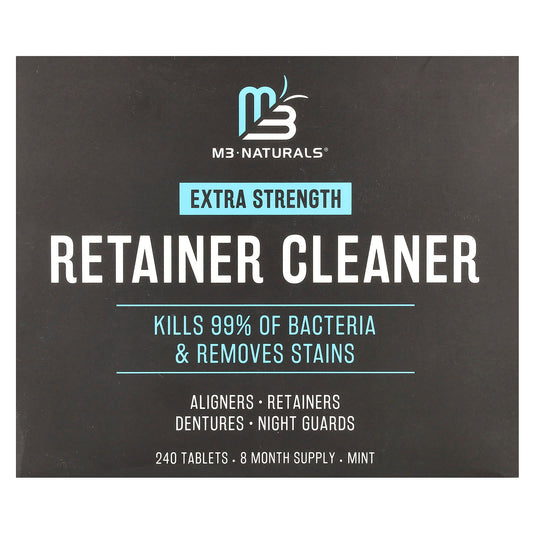 M3 Naturals, Retainer Cleaner, Extra Strength, Mint, 240 Tablets - Image 1