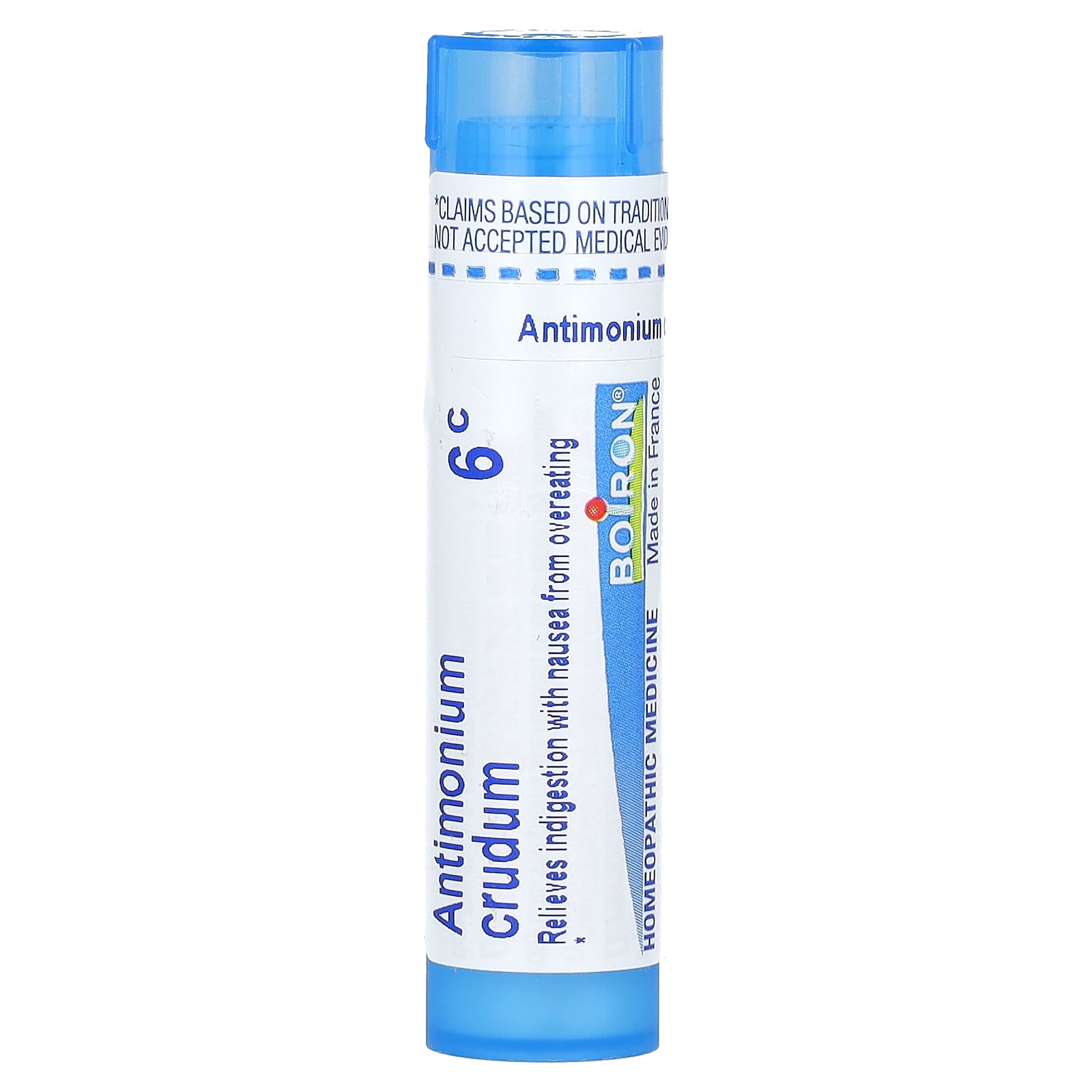 Natural Indigestion Relief with Boiron Antimonium Crudum 6C Pellets - Image 1