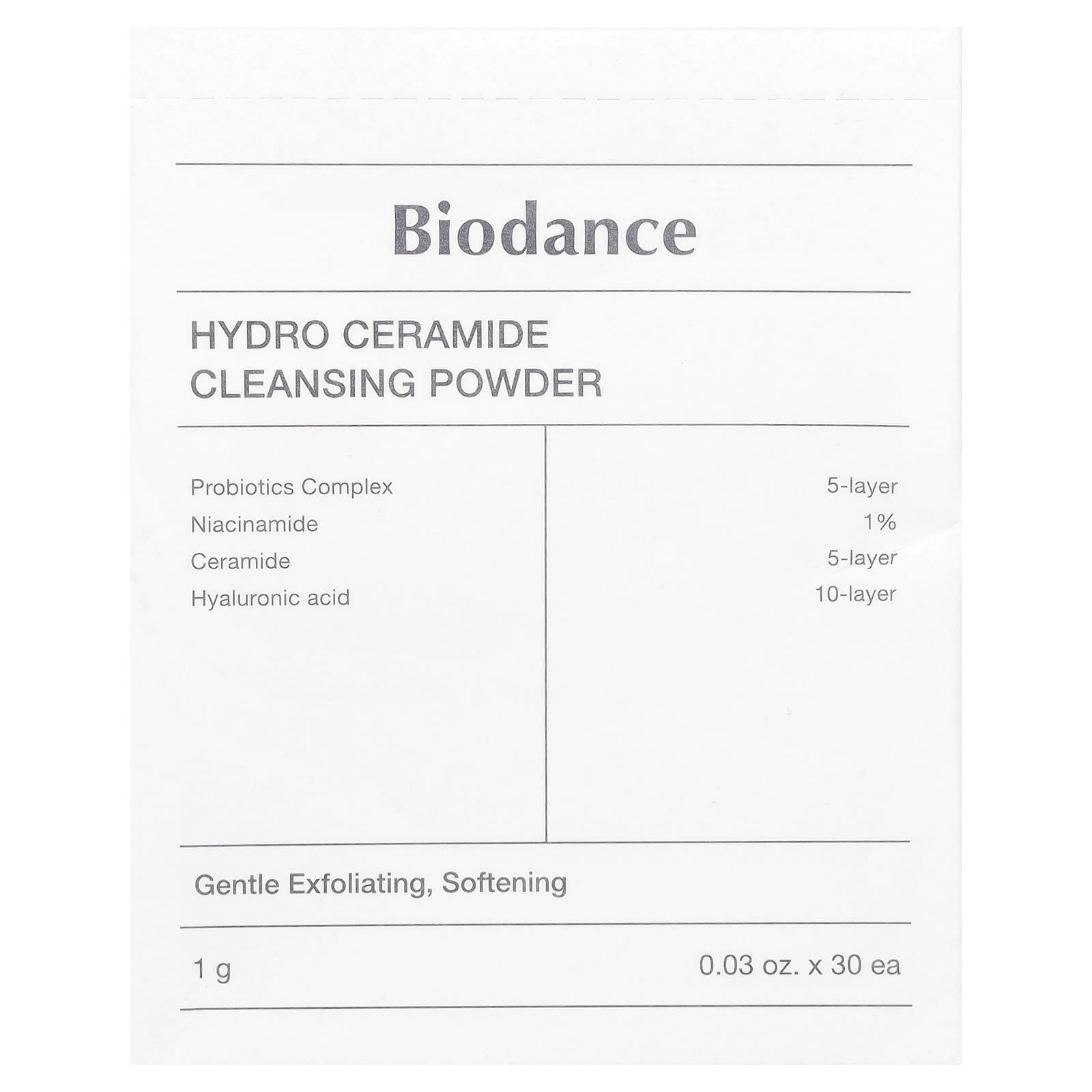 Biodance Hydro Ceramide Cleansing Powder for Glowing Skin, 30 Packs (0.03 oz/1g) - Image 1