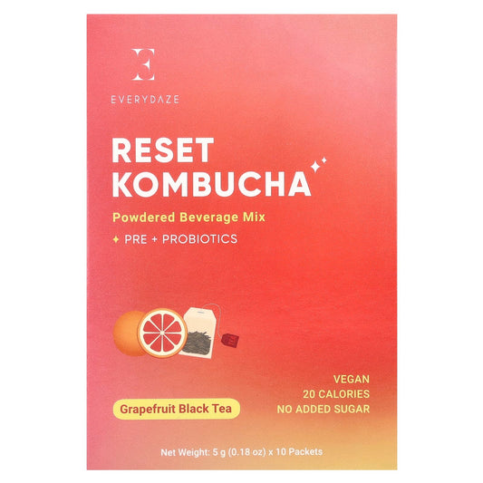 Everydaze Reset Kombucha Powdered Beverage Mix, Grapefruit Black Tea, 10 Packets - Image 1
