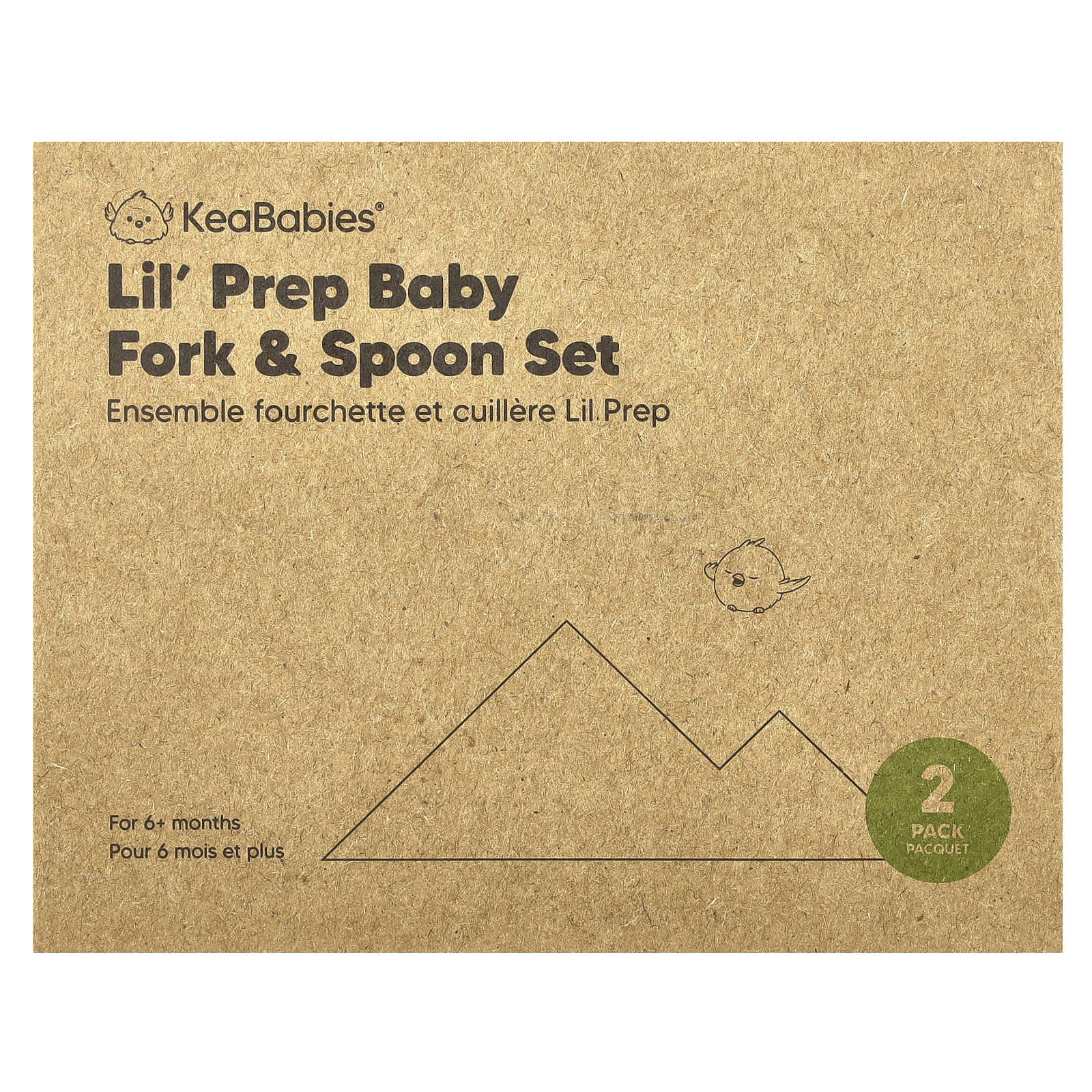 KeaBabies, Lil' Prep Baby Fork & Spoon Set, 6+ Months, Desert, 2 Pack - Image 1