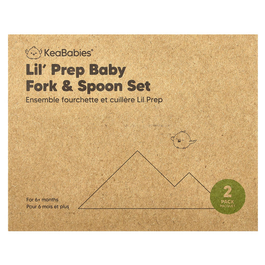 KeaBabies, Lil' Prep Baby Fork & Spoon Set, 6+ Months, Desert, 2 Pack - Image 1