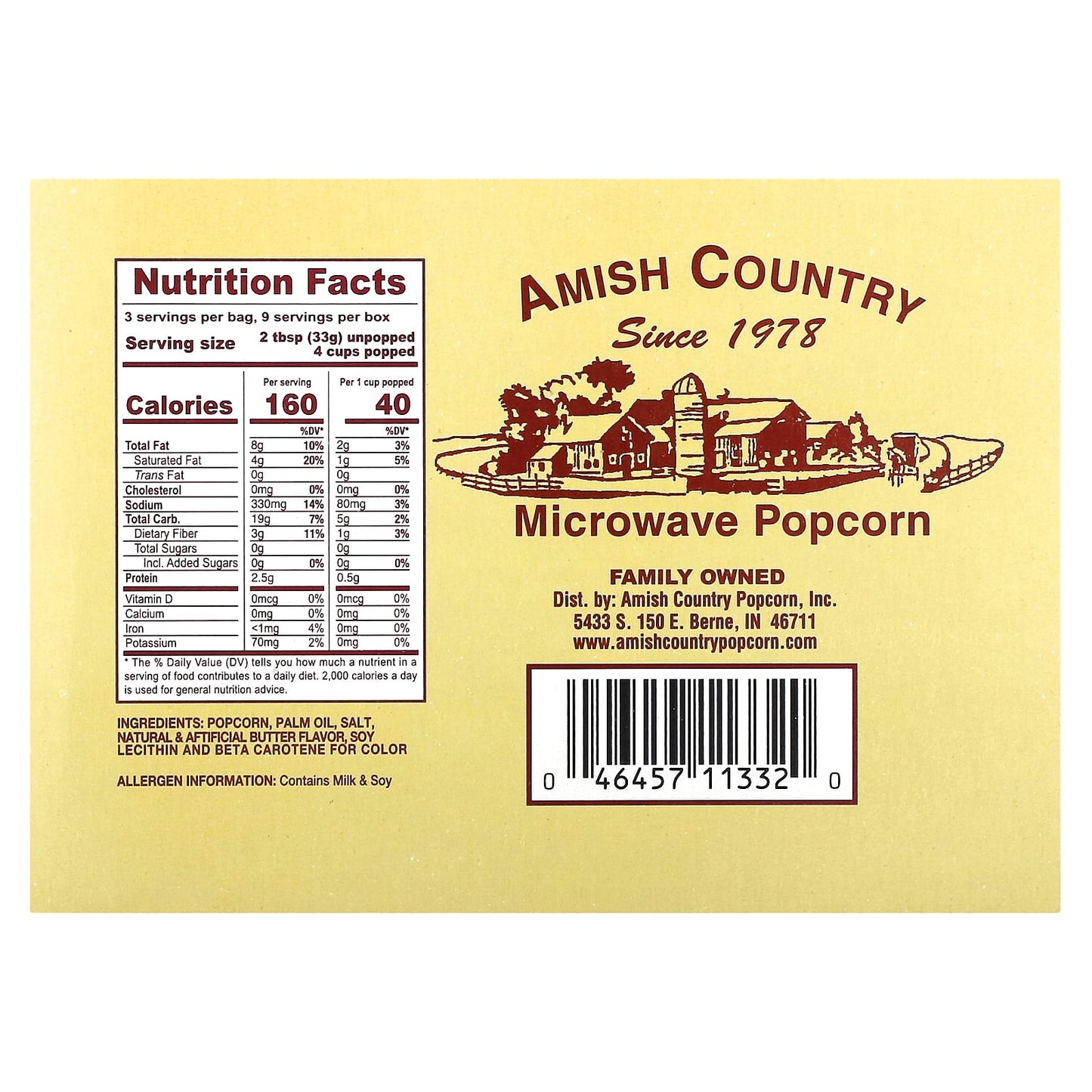 Delicious Amish Country Popcorn - Ladyfinger Variety, 3.5 oz (99g) Bags, 3-Pack - Image 2