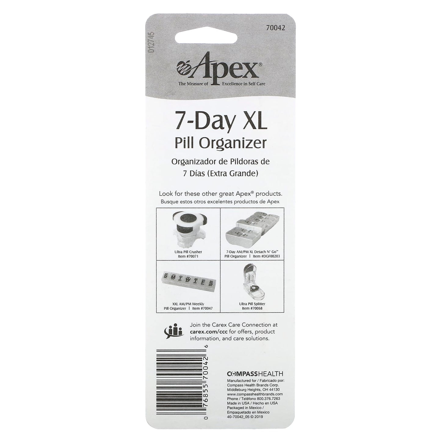 Stay Organized with Apex 7-Day Pill Organizer, X-Large - Perfect for Seniors and Busy Lives - Image 2