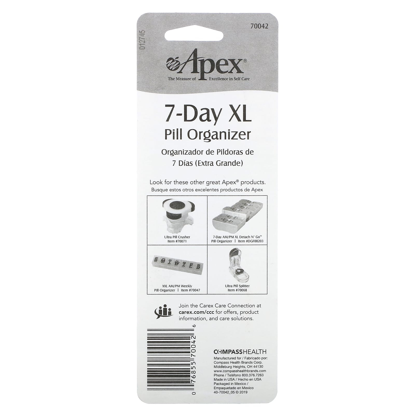 Stay Organized with Apex 7-Day Pill Organizer, X-Large - Perfect for Seniors and Busy Lives - Image 2
