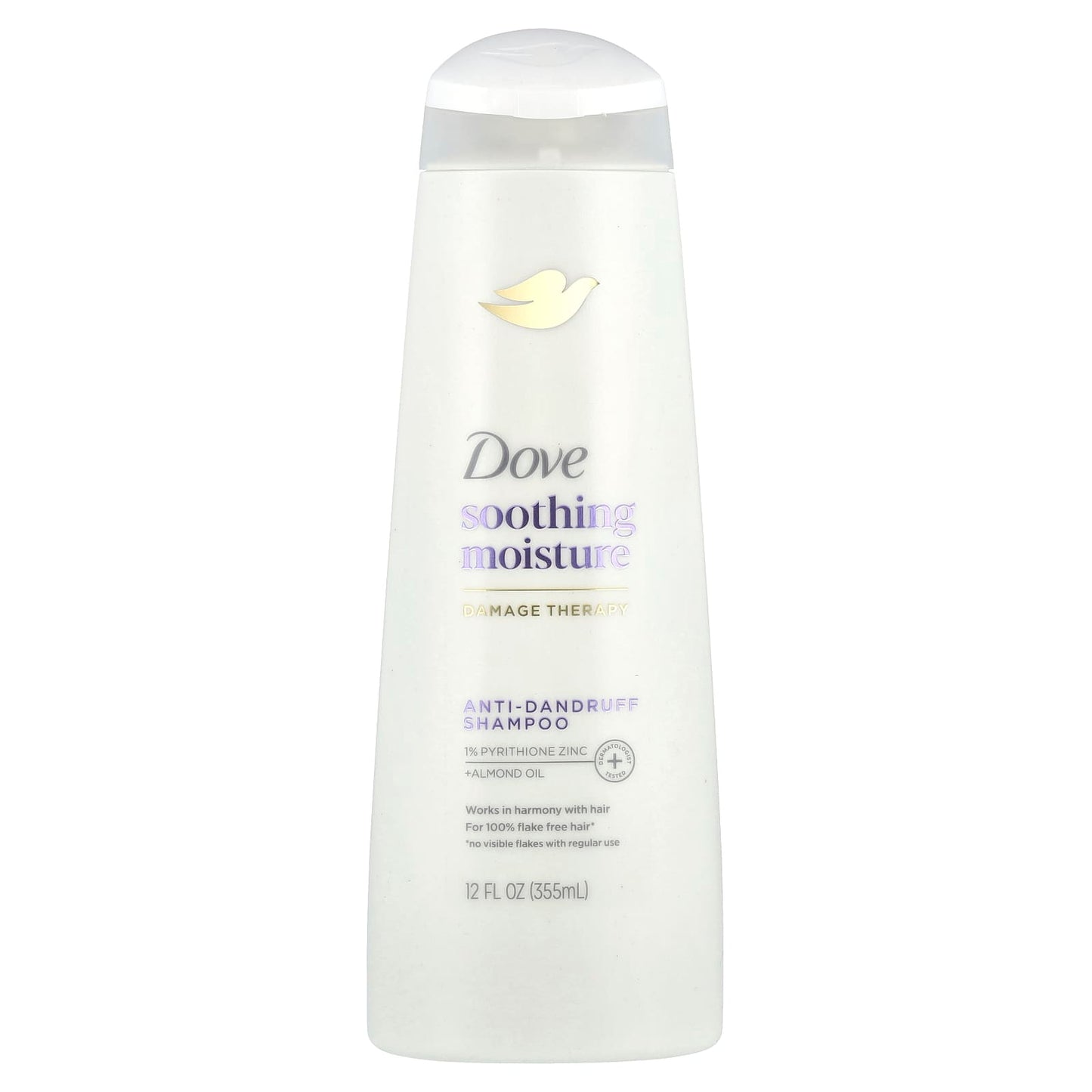 Dove Anti-Dandruff Shampoo for Flake-Free Hair, 12 fl oz - Image 1