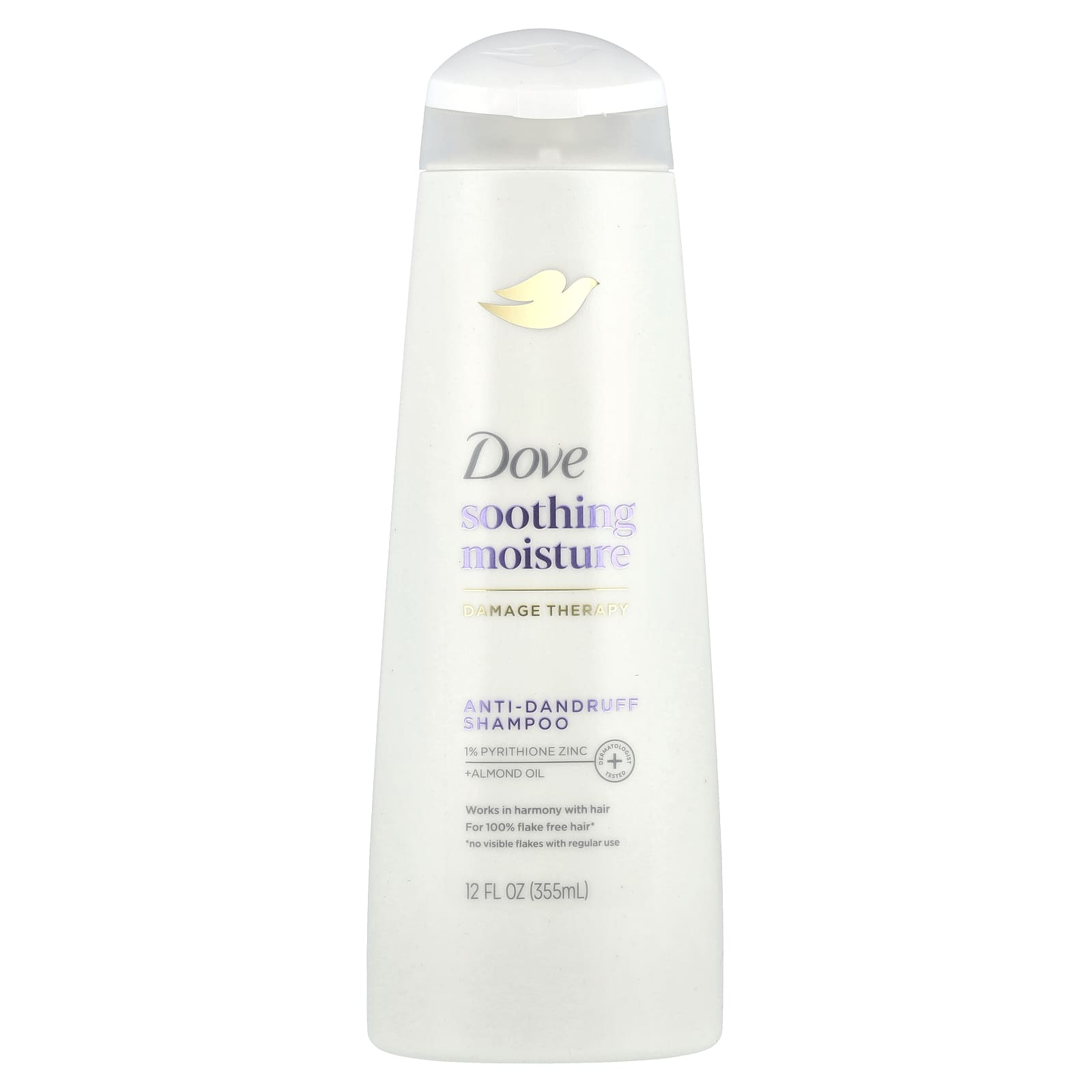 Dove Anti-Dandruff Shampoo for Flake-Free Hair, 12 fl oz - Image 1