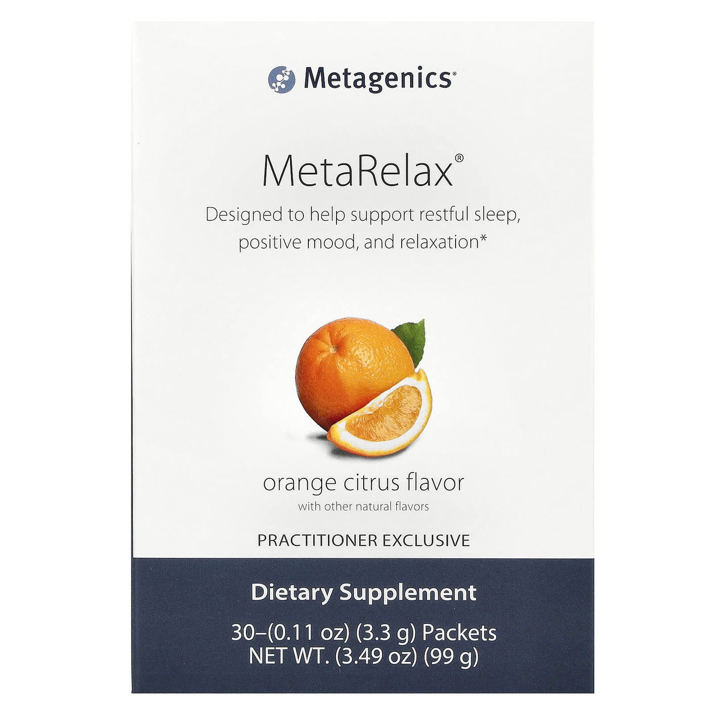 Metagenics, MetaRelax, Orange Citrus, 30 Packets, 0.11 oz (3.3 g) Each - Image 1
