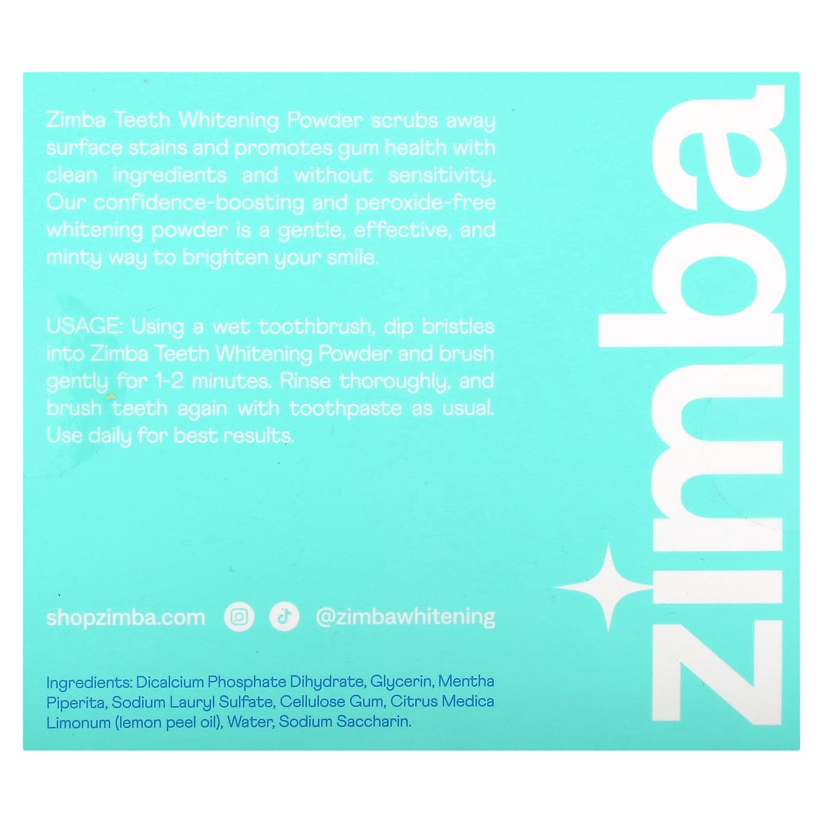 Zimba, Mint Teeth Whitening Powder, 30 g - Image 2