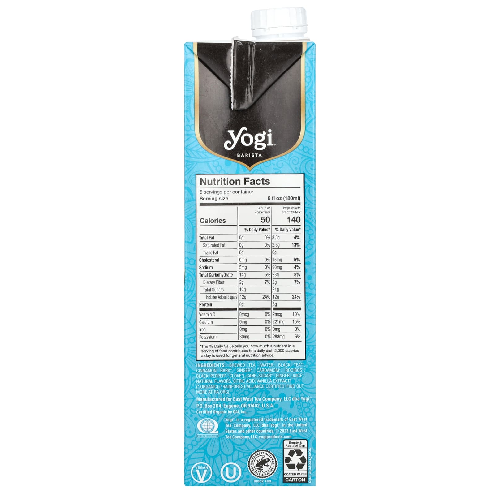 Yogi Tea, Barista, Organic Chai Latte, Black Tea Concentrate, Light, 32 fl oz (946 ml) - Image 2