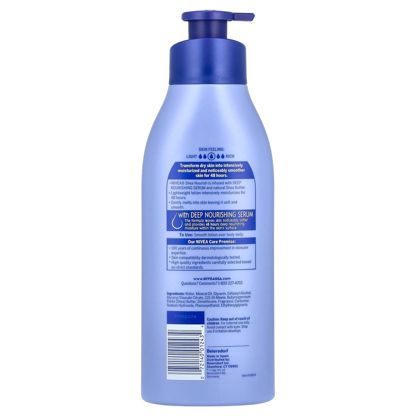 Nivea, Shea Nourish Body Lotion, 16.9 fl oz (500 ml) - Image 2