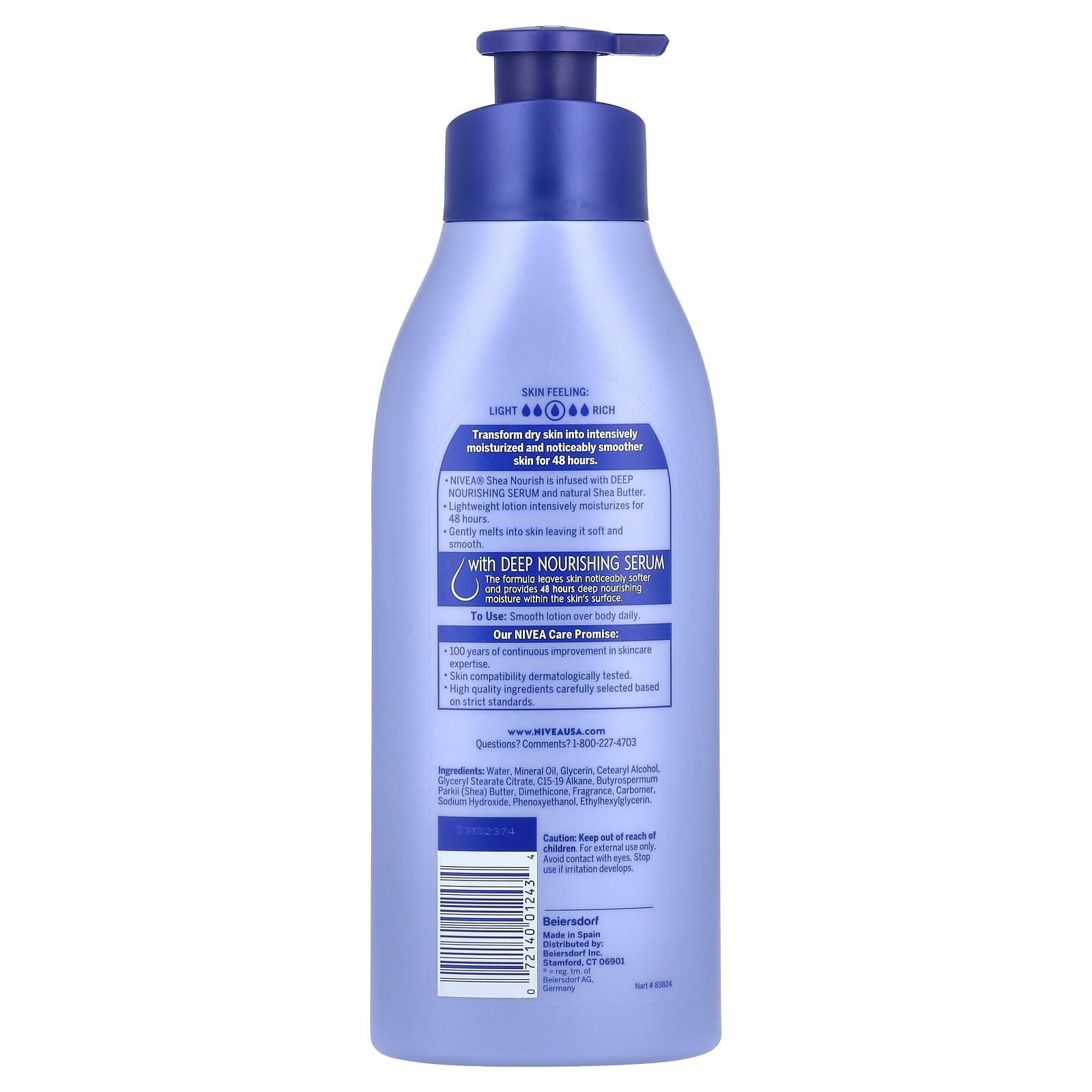 Nivea, Shea Nourish Body Lotion, 16.9 fl oz (500 ml) - Image 2