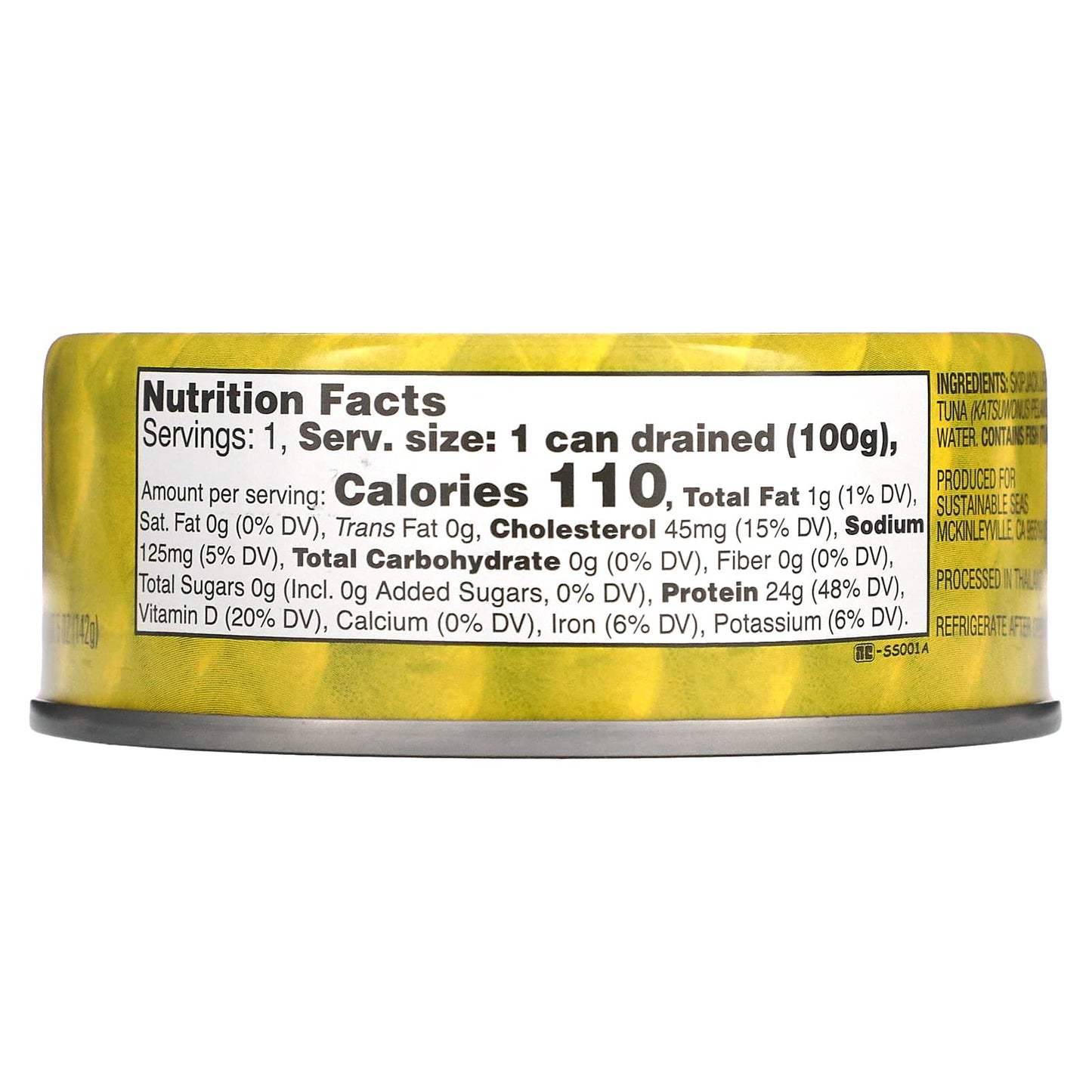 Sustainable Seas, Chunk Light Tuna In Water, No Salt Added, 5 oz (142 g) - Image 2